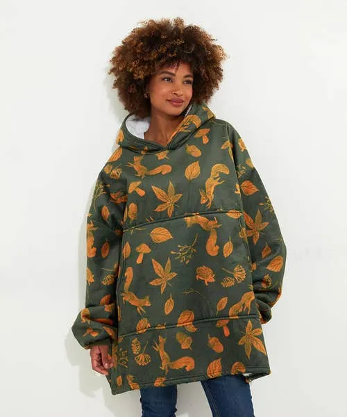 Accessories and Jewellery Woodland Walk Hooded Fleece Green Joebrowns Apparel