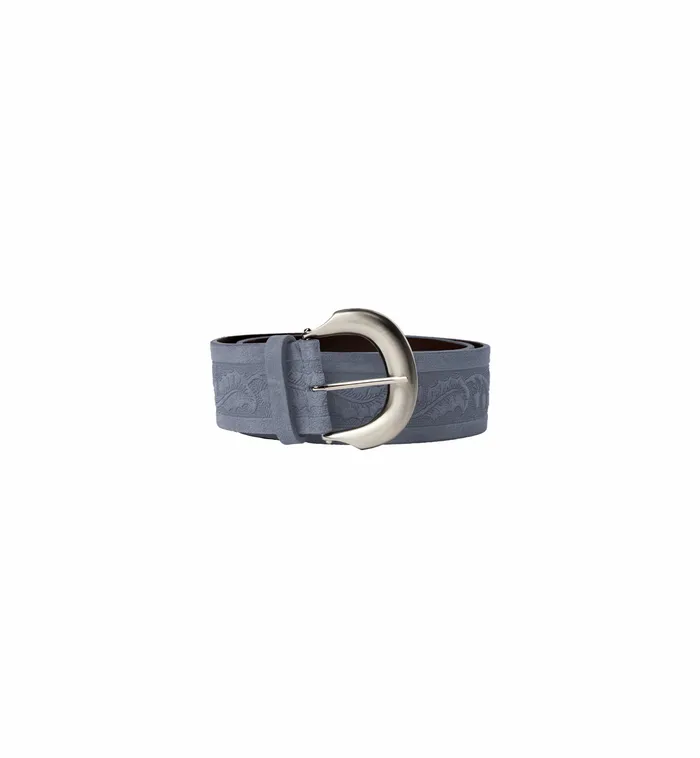Accessories Women MMEmbossed Suede Waist Belt Cashmere Blue MOS MOSH