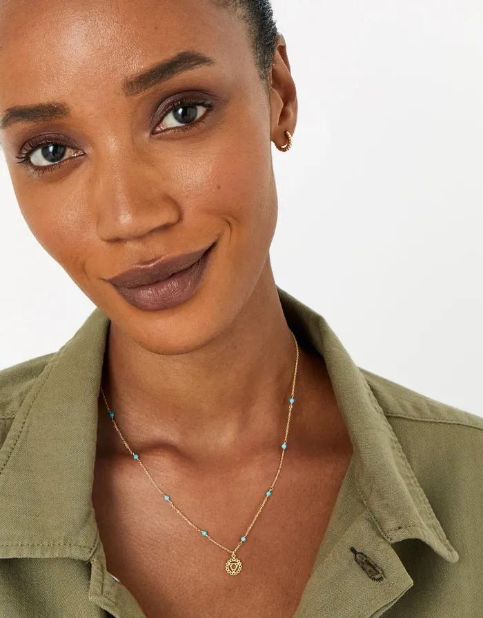 Accessorize Beaded Throat Chakra Pendant Necklace Women Necklaces