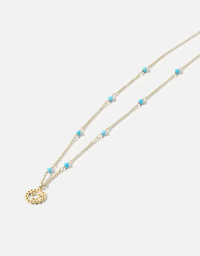 Accessorize Beaded Throat Chakra Pendant Necklace Women Necklaces