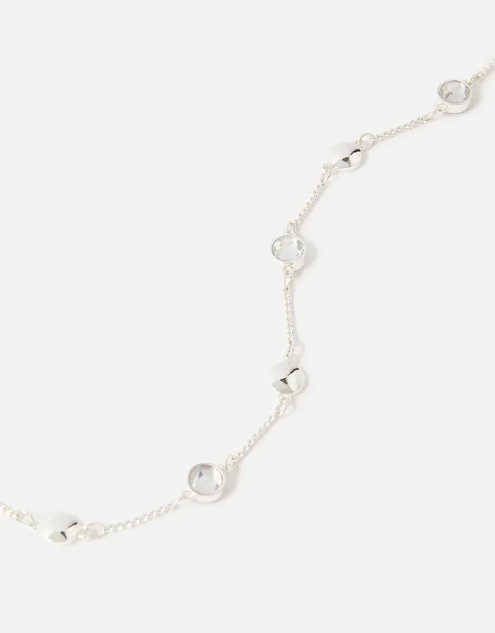 Accessorize Berry Blush Gem Station Necklace Crystal Women Necklaces