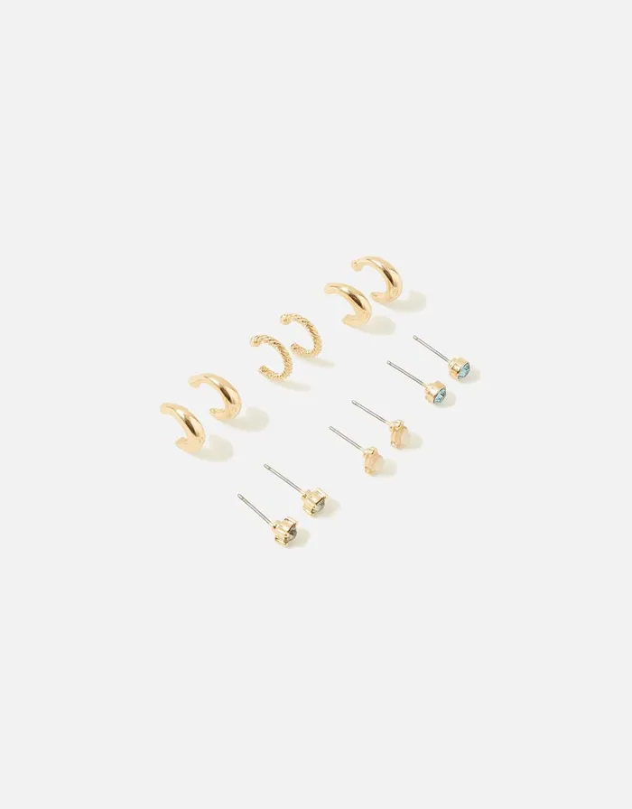 Accessorize Blue Harvest Hoop And Stud Multipack Women Earrings