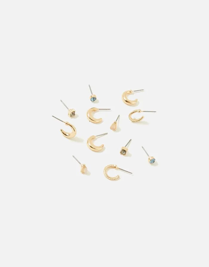Accessorize Blue Harvest Hoop And Stud Multipack Women Earrings