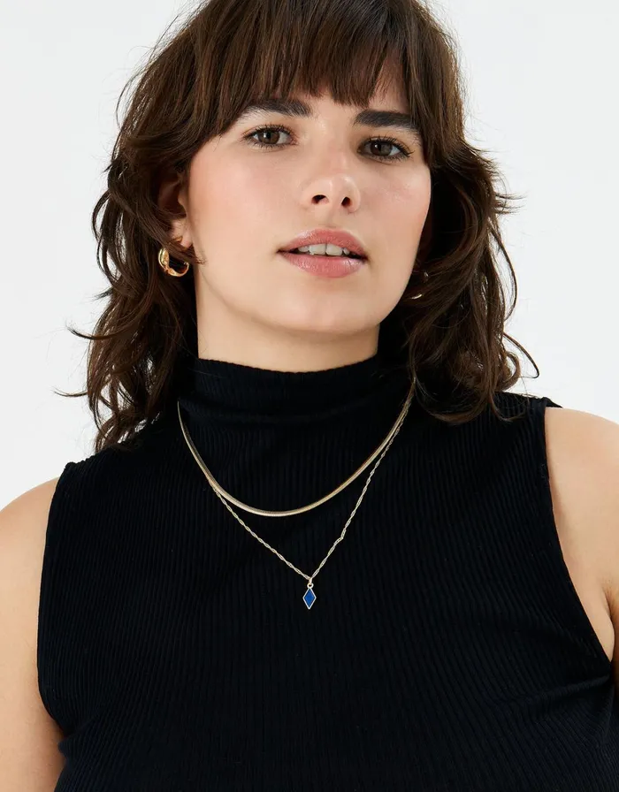Accessorize Blue Harvest Layered Enamel Pendant Necklace Women Necklaces