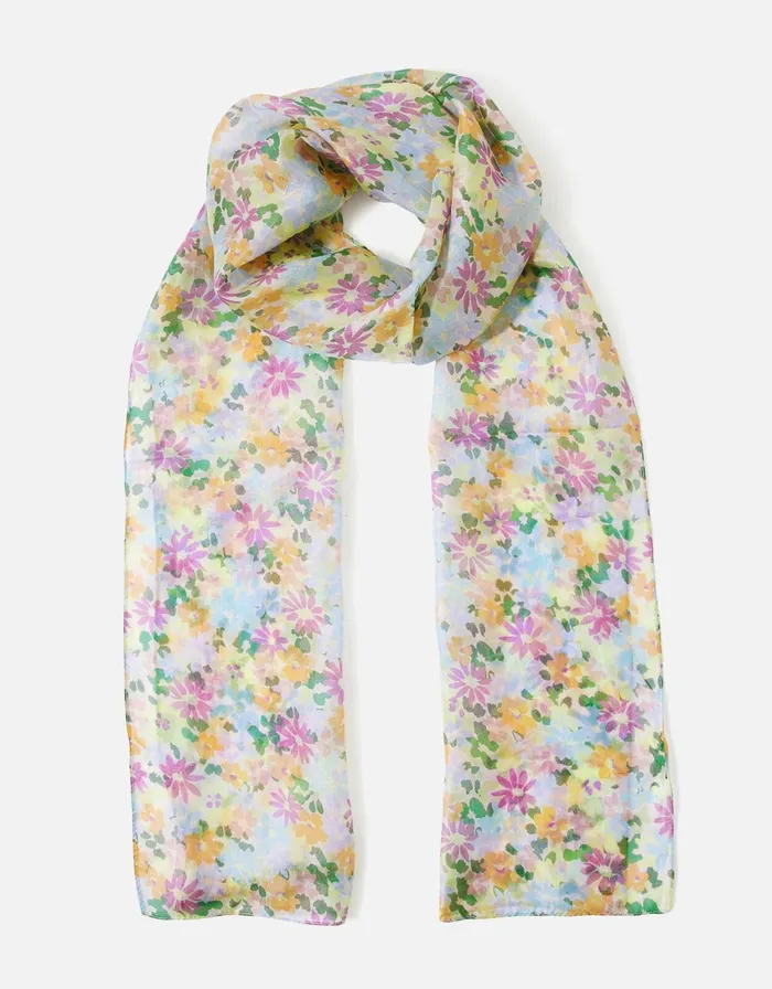 Accessorize Bright Floral Silk Classic Scarf Women Scarves