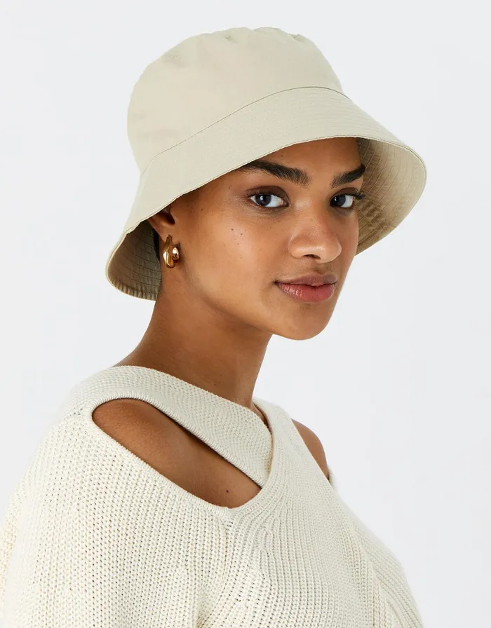 Accessorize Bucket Hat In EcoFriendly Cotton Natural Women Hats
