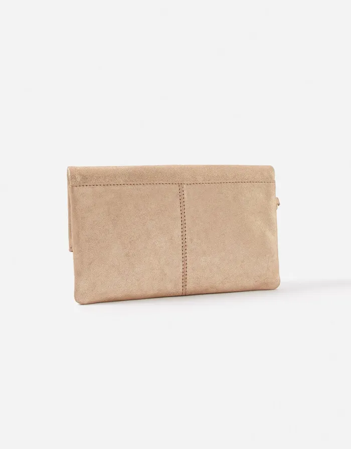 Accessorize Carley Leather Clutch Bag Gold Gold Women Leather Bags