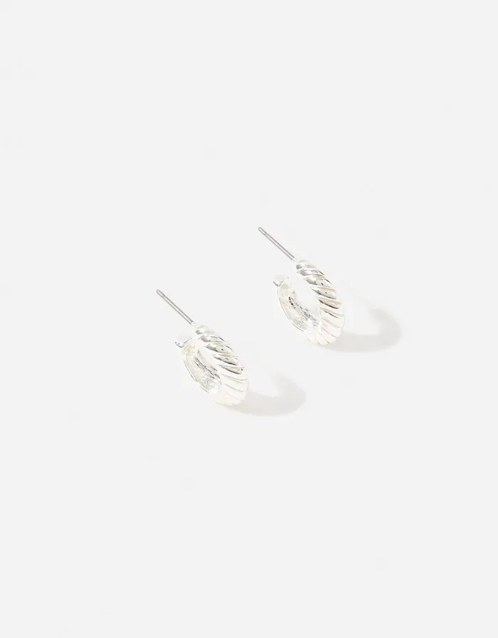 Accessorize Chunky Ribbed Hoop Earrings Women Earrings