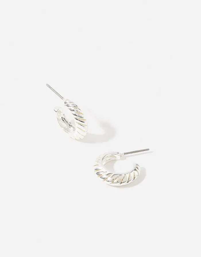 Accessorize Chunky Ribbed Hoop Earrings Women Earrings