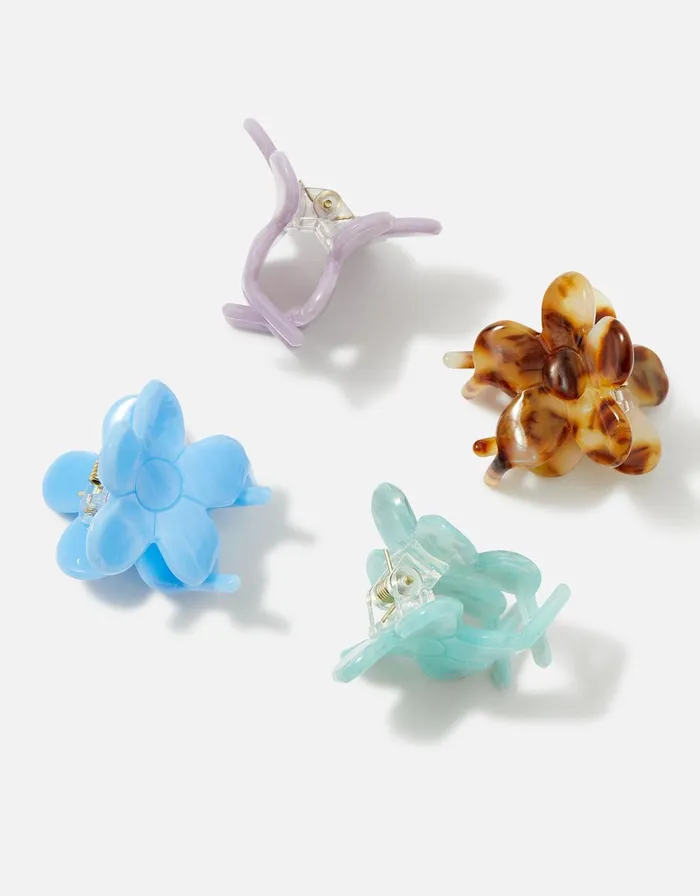Accessorize Colour Flower Claw Clip Set Women Hair Accessories