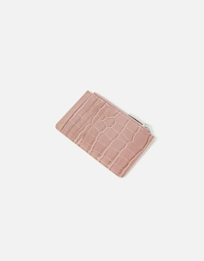 Accessorize Croc Card Holder Pink Pink Women Vegan Bags Backpacks and Purses