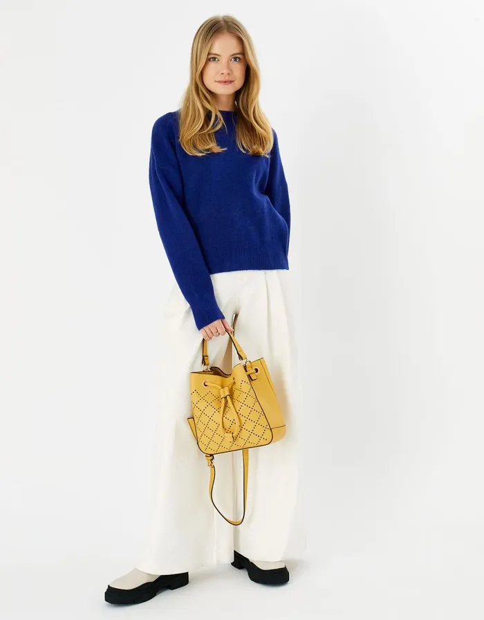 Accessorize CutOut CrossBody Bag Yellow Yellow Women CrossBody Bags