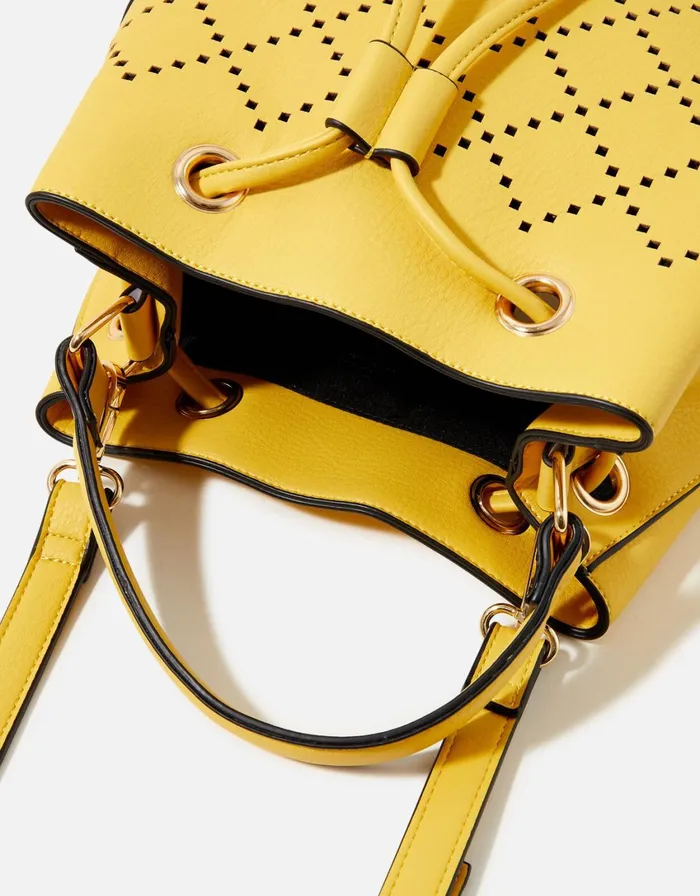 Accessorize CutOut CrossBody Bag Yellow Yellow Women CrossBody Bags