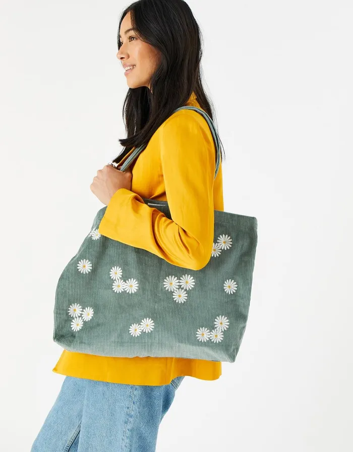 Accessorize Daisy Embroidered Shopper Bag Women Tote and Shopper Bags