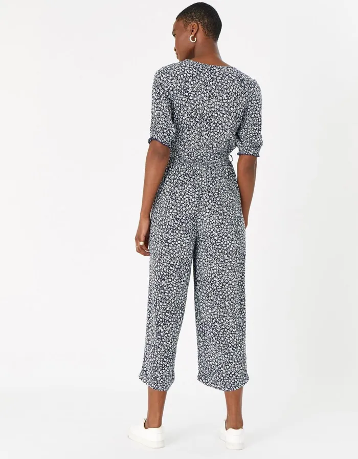 Accessorize Daisy Wrap Jumpsuit In LENZING ECOVERO Blue Navy Women Jumpsuits and Playsuits