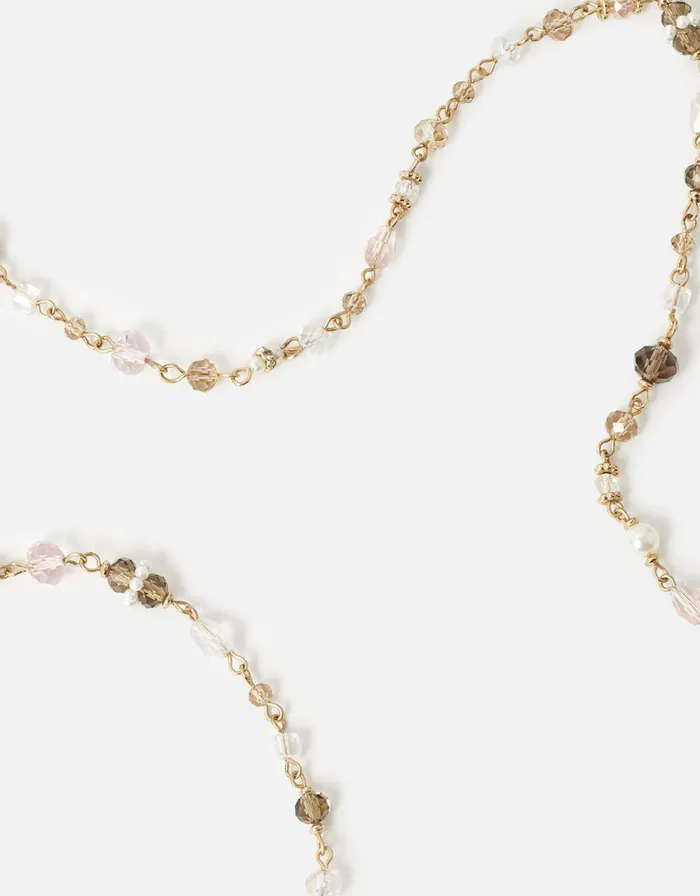 Accessorize Extra Long Skinny Rope Necklace Pink Women Necklaces