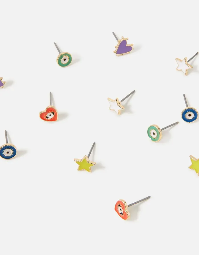 Accessorize Eye Candy Enamel Stud Set Women Earrings
