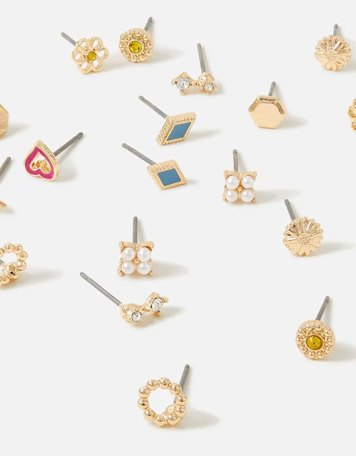 Accessorize Eye Candy Flower Stud Earring Set Women Earrings