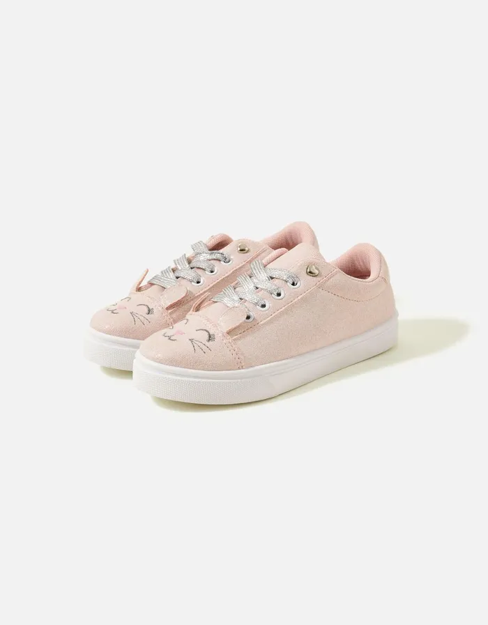 Accessorize Girls Bettina Bunny Trainers Pink Pink Girls Shoes