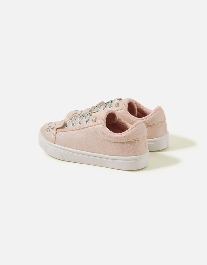 Accessorize Girls Bettina Bunny Trainers Pink Pink Girls Shoes