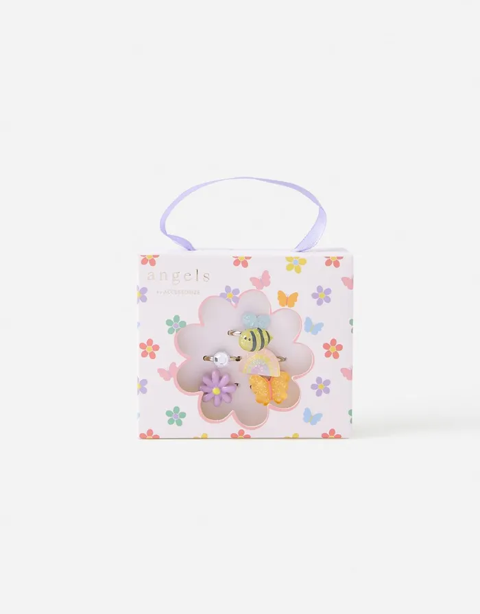 Accessorize Girls Garden Ring Multipack Girls Jewellery
