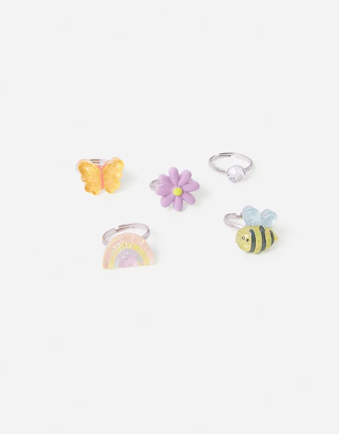 Accessorize Girls Garden Ring Multipack Girls Jewellery