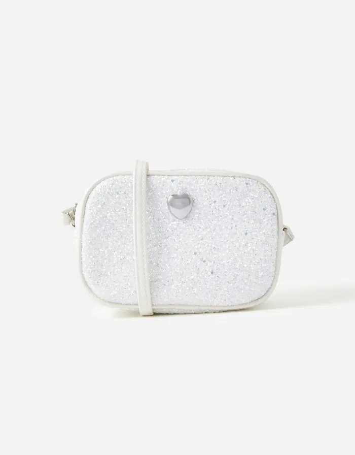 Accessorize Girls Glitter Heart Stud CrossBody Bag Girls Bags