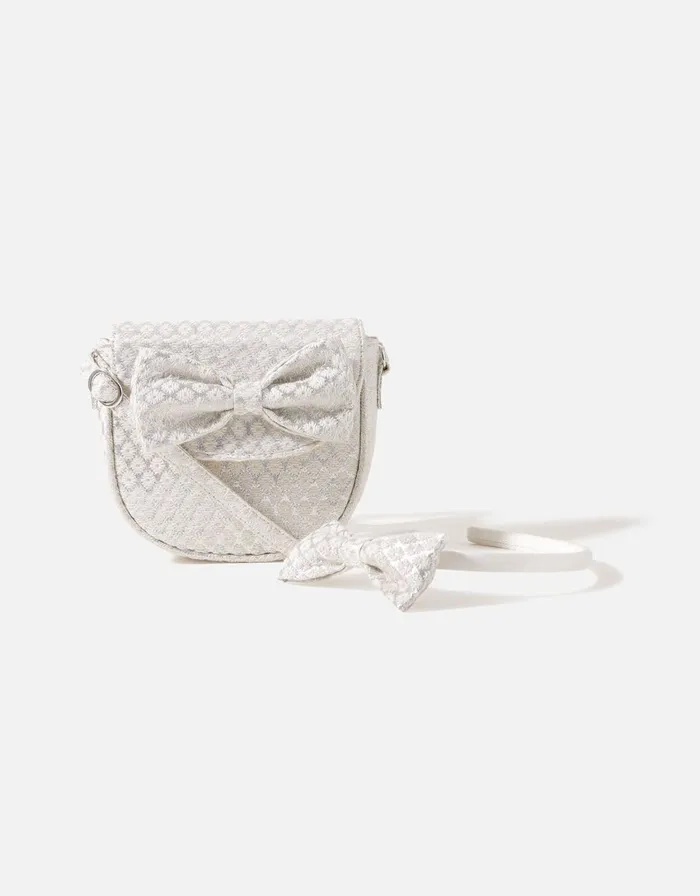 Accessorize Girls Jacquard Bow Bag And Hair Band Set Girls Bags
