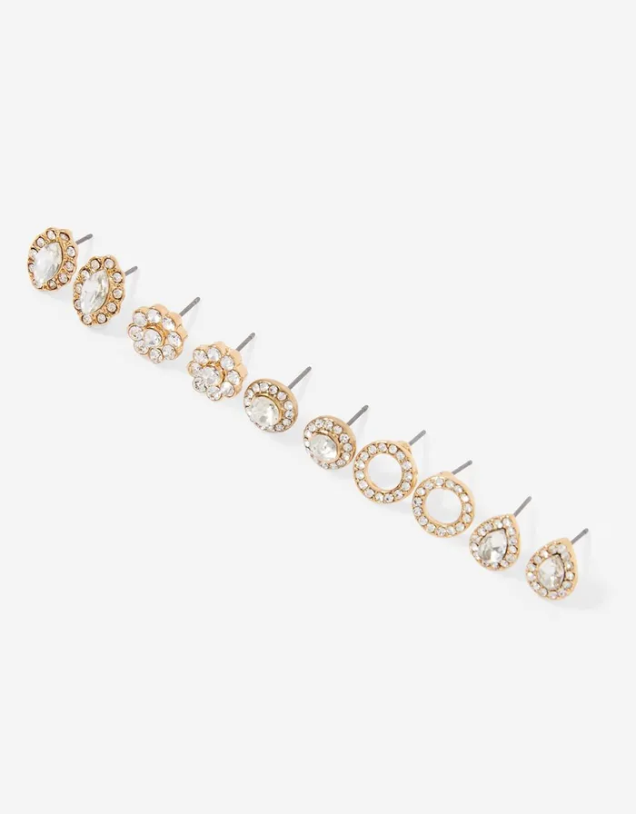 Accessorize Glamazon Sparkle Stud Earring Multipack Women Earrings
