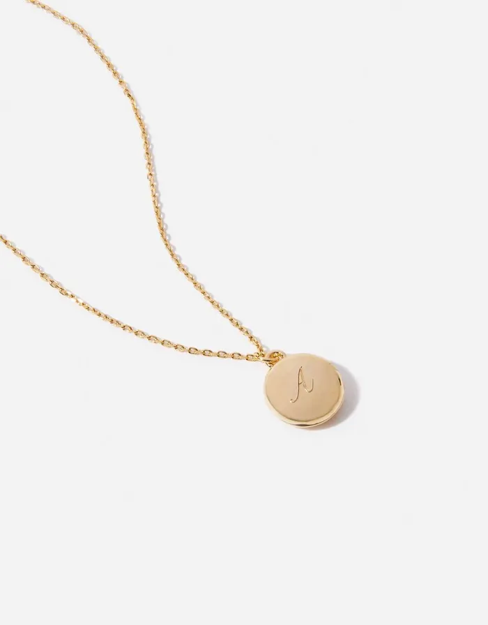 Accessorize GoldPlated Initial Locket Necklace Gold Gold Women Necklaces