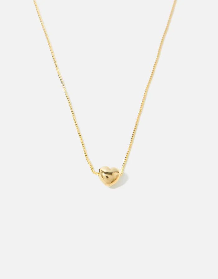 Accessorize GoldPlated Mini Puff Heart Necklace Women Necklaces