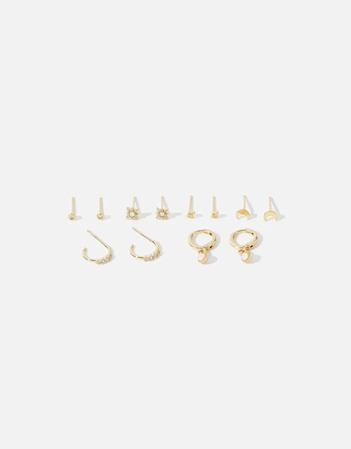 Accessorize GoldPlated Opal Celestial Earring Multipack Women Earrings