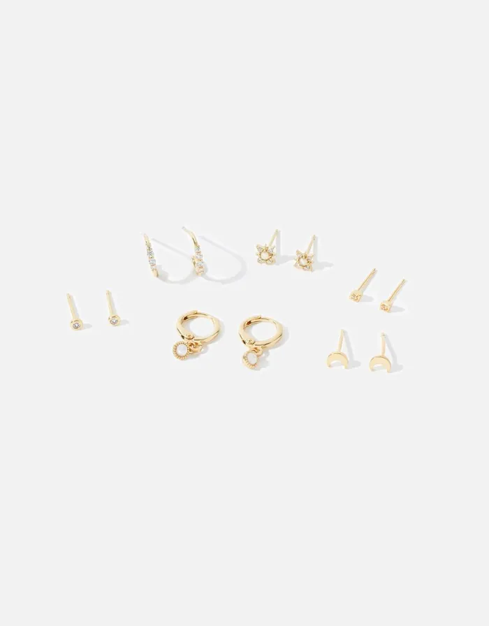 Accessorize GoldPlated Opal Celestial Earring Multipack Women Earrings