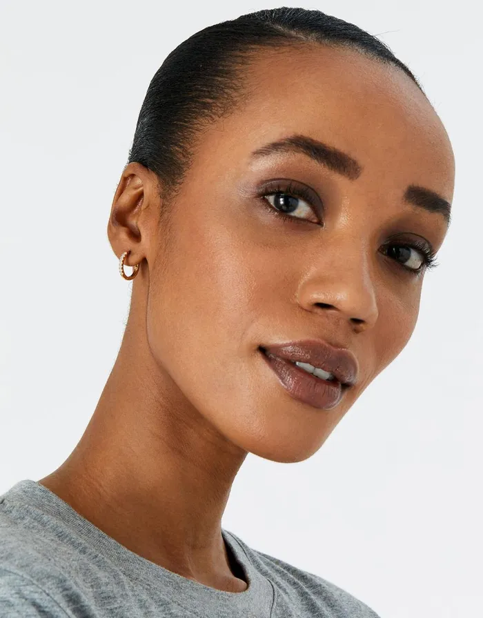 Accessorize GoldPlated Rose Quartz Stone Huggie Hoops Women Earrings