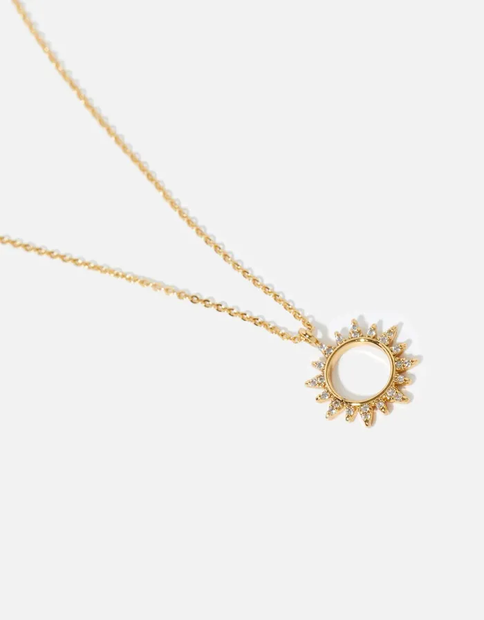 Accessorize GoldPlated Starburst Pendant Necklace Women Necklaces