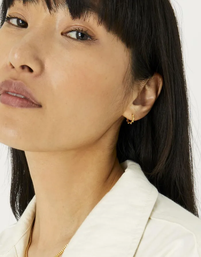Accessorize Gold Vermeil Bobble Huggies Women Earrings