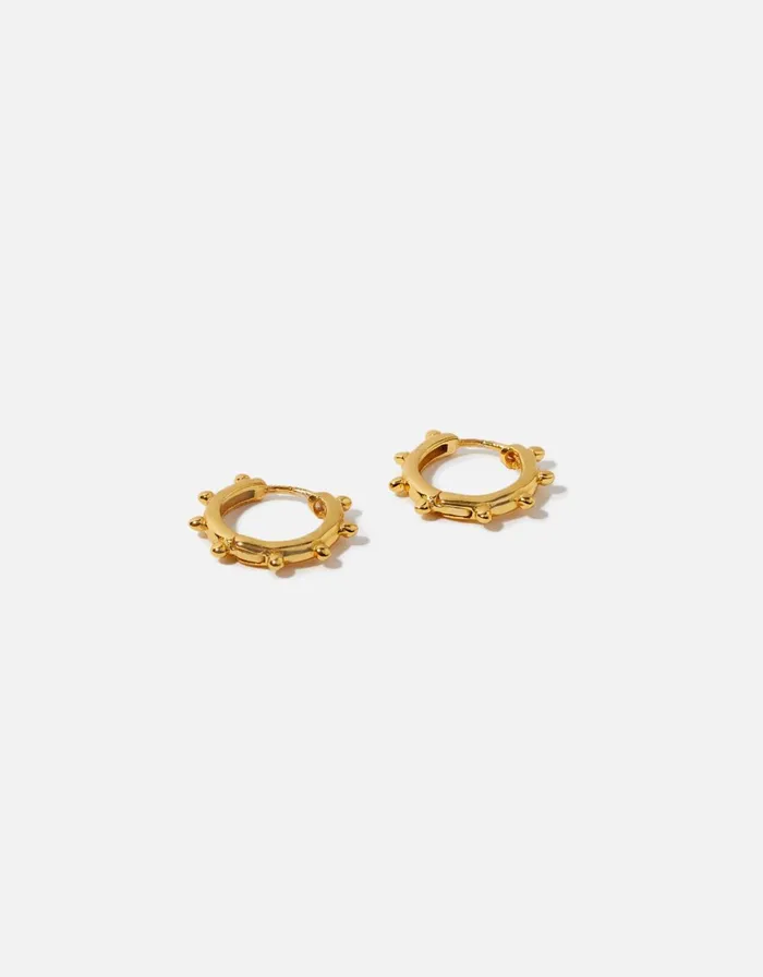 Accessorize Gold Vermeil Bobble Huggies Women Earrings