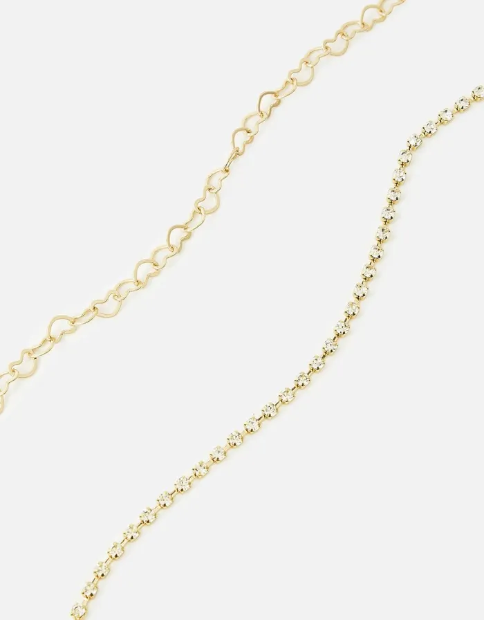 Accessorize Heart Link Choker Twinset Women Necklaces