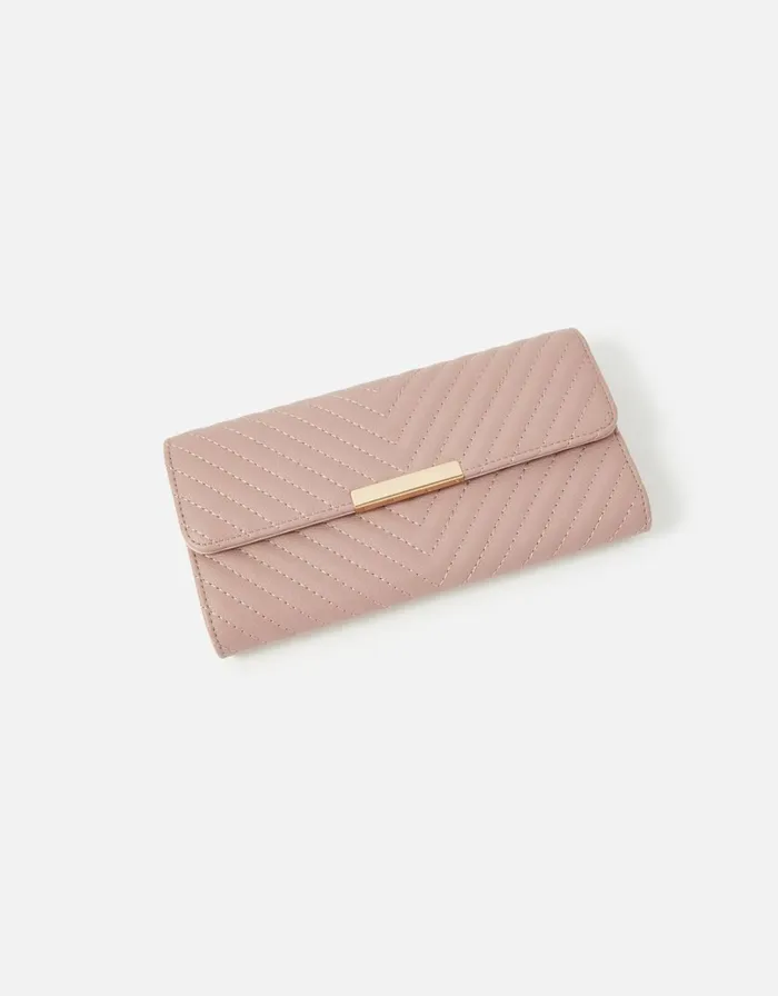 Accessorize Large Quilted Wallet Pink Pink Women Vegan Bags Backpacks and Purses