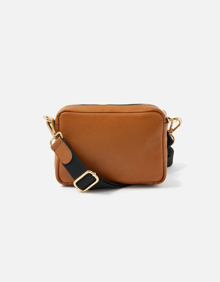 Accessorize Leather CrossBody Camera Bag Tan Tan Women Leather Bags