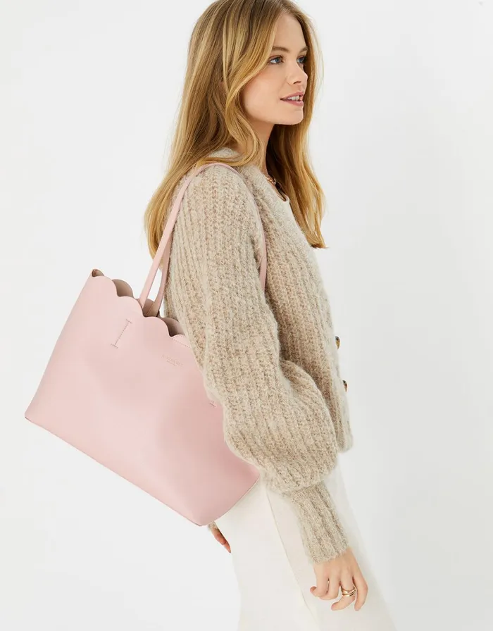 Accessorize Leo Scallop Tote Bag Women Vegan Bags Backpacks and Purses