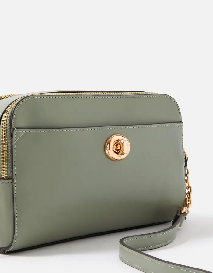 Accessorize Leona Lock CrossBody Bag Green Women CrossBody Bags