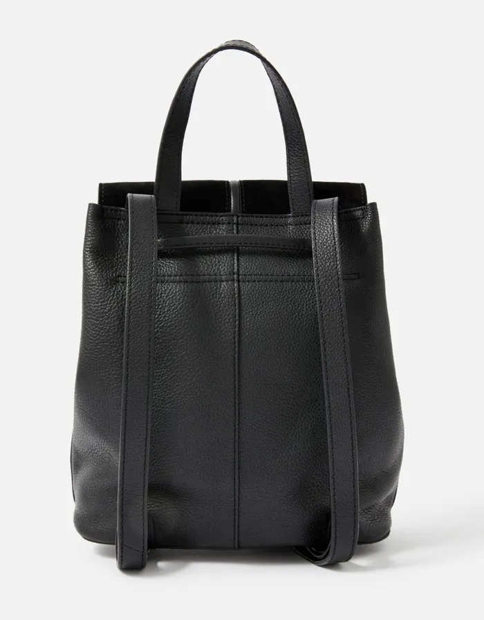Accessorize Maggie Leather Backpack Black Women Leather Bags