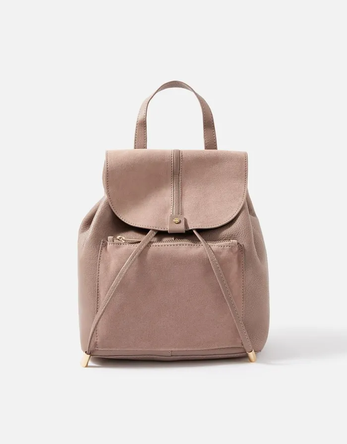 Accessorize Maggie Leather Backpack Nude Nude Women Leather Bags