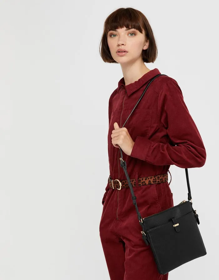 Accessorize Modern Messenger Bag Black Women Vegan Bags Backpacks and Purses