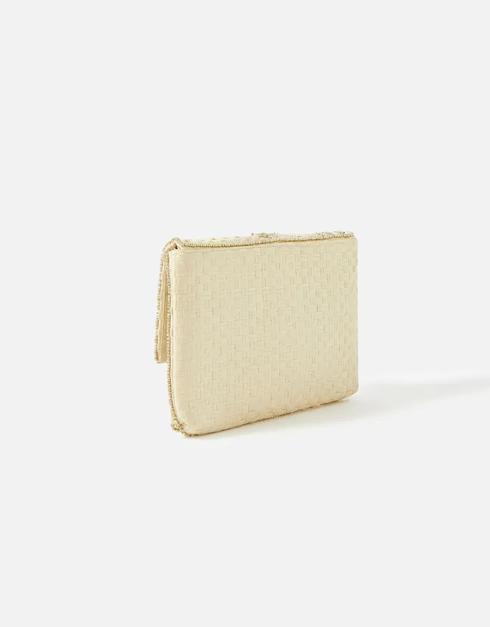Accessorize Natural Embellished Clutch Bag Natural Women Clutch Bags