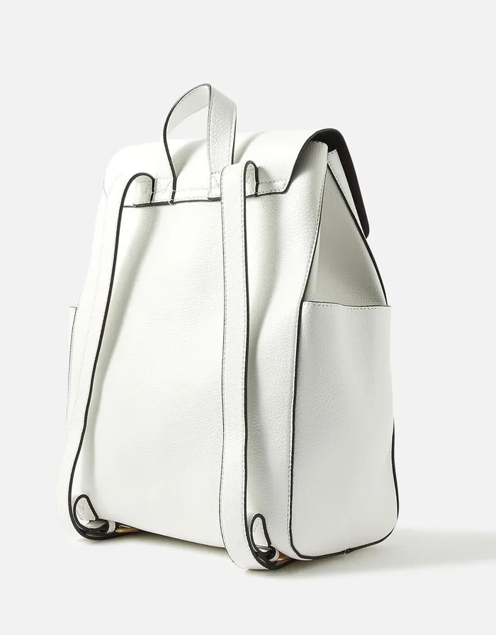 Accessorize Nikki Zip Backpack White Women Backpacks