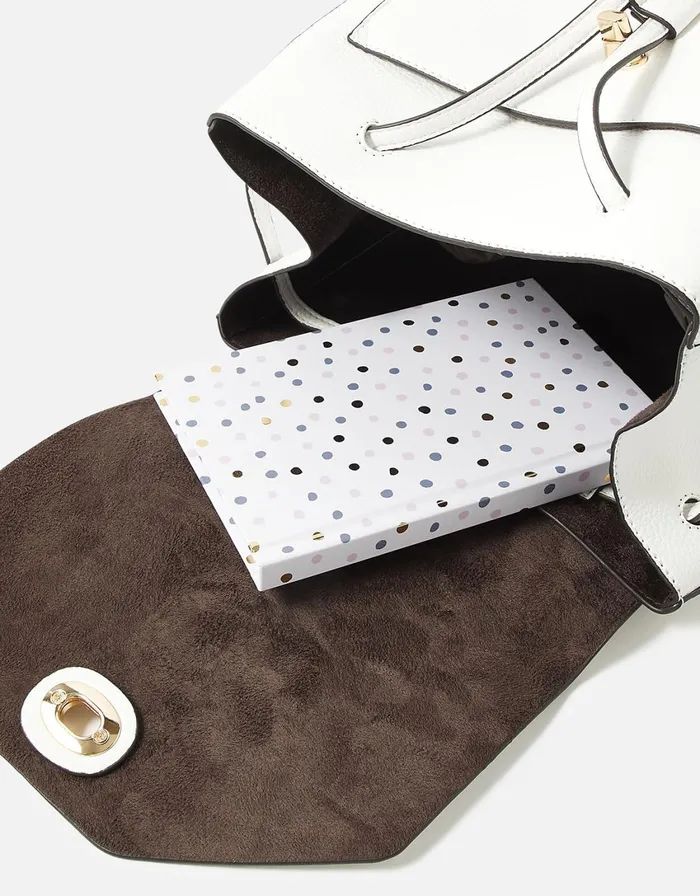 Accessorize Nikki Zip Backpack White Women Backpacks