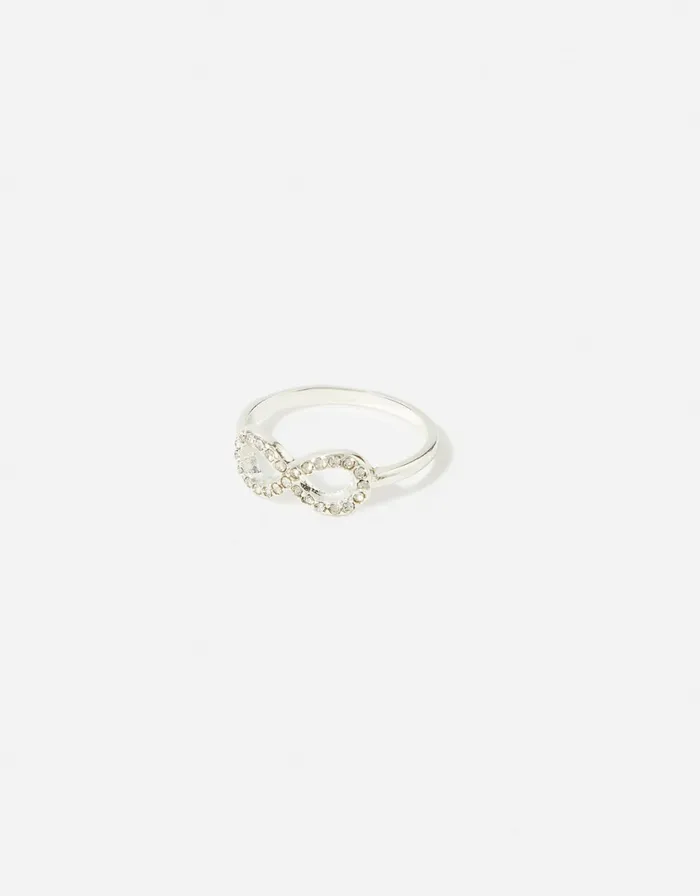 Accessorize Pave Eternity Ring White Crystal Women Rings