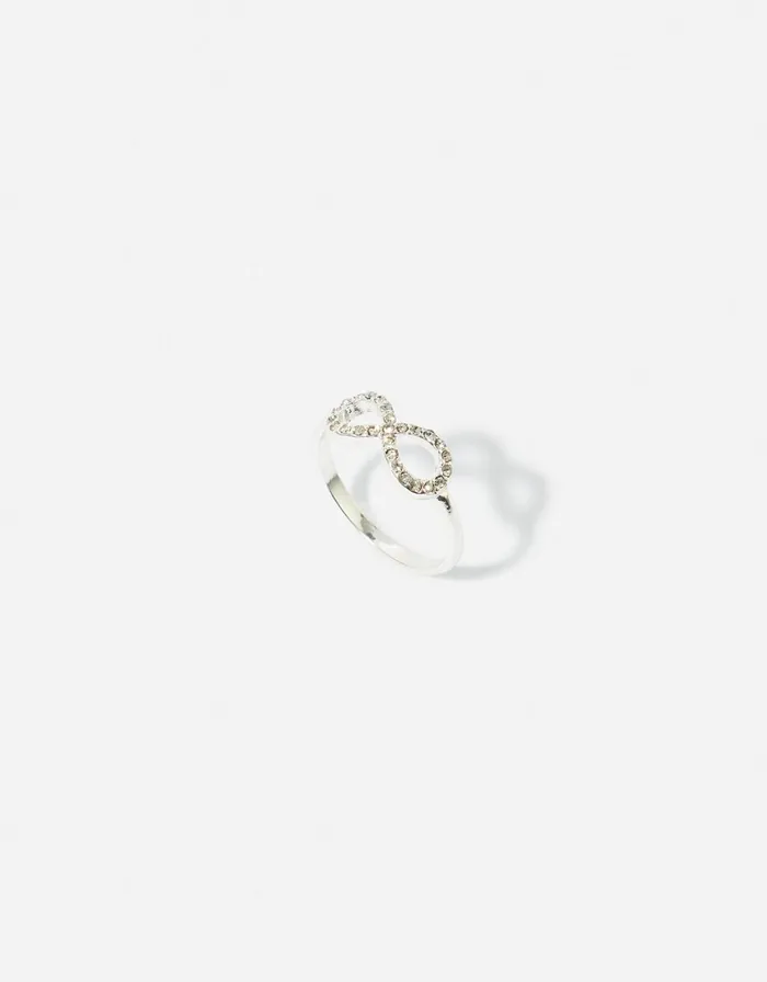 Accessorize Pave Eternity Ring White Crystal Women Rings
